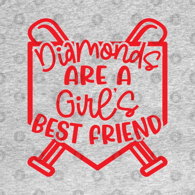 Diamonds Are A Girls Best Friend Softball Baseball Cute by GlimmerDesigns